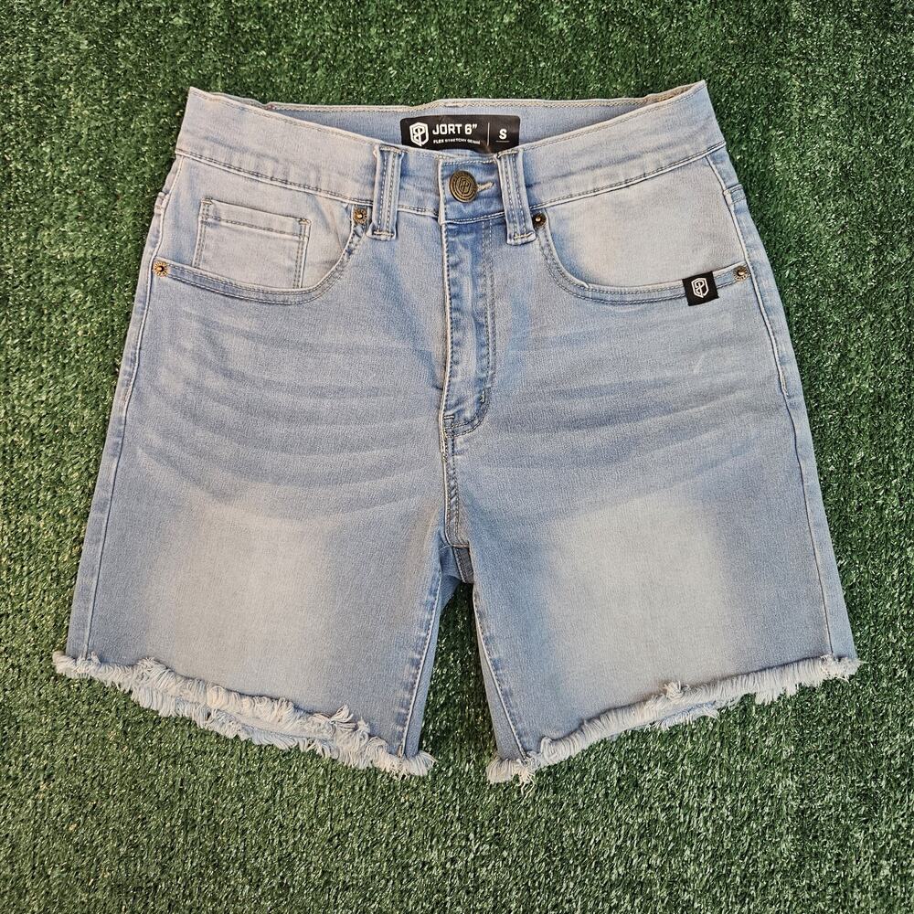 ⚡️Born Primitive Men’s Small Ultra Flex Stretchy Light Wash Jort Raw Hem Short⚡️